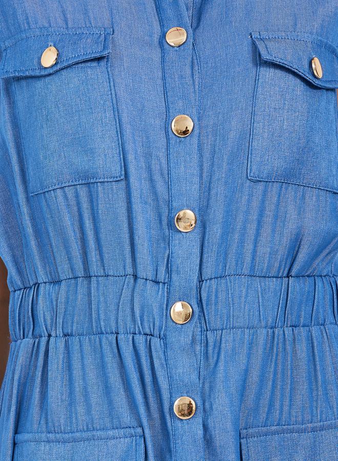 Styli Denim Button-Down Dress  - Image 4
