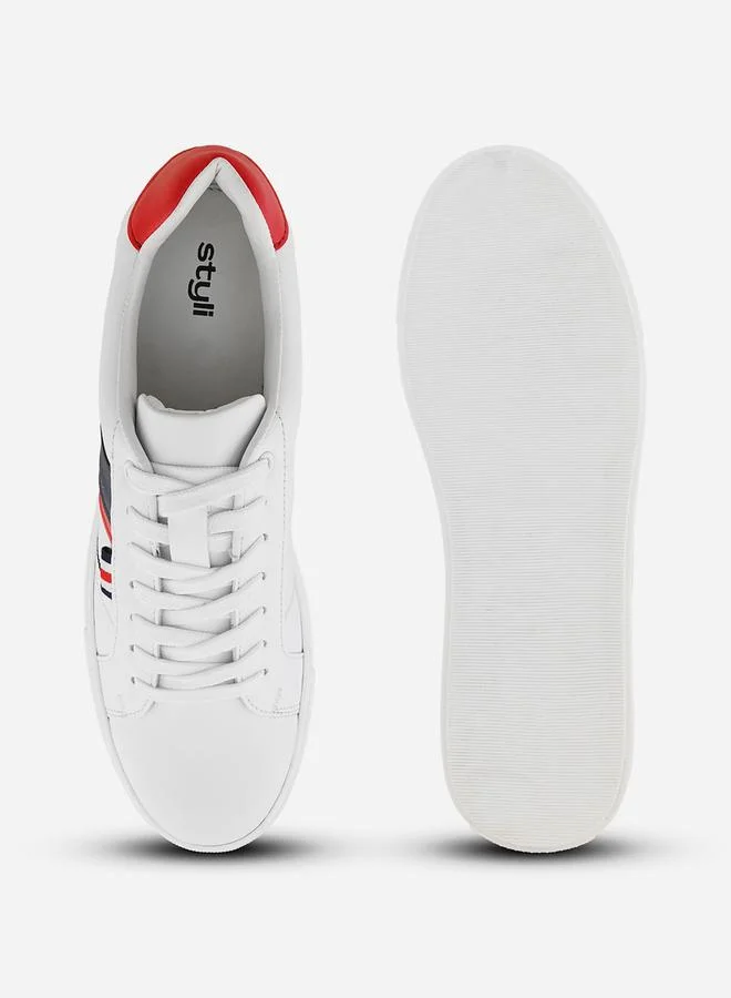 Styli Styli Stripe Flatform Sole Lace Up Sneakers