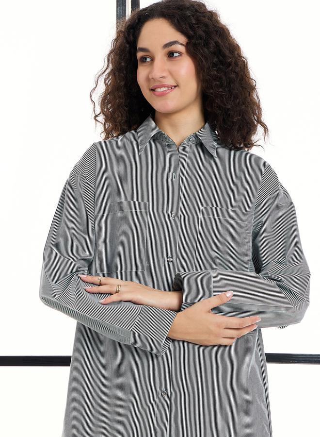 SASSAFRAS Striped Lounge Shirt and Pants Set - Image 4