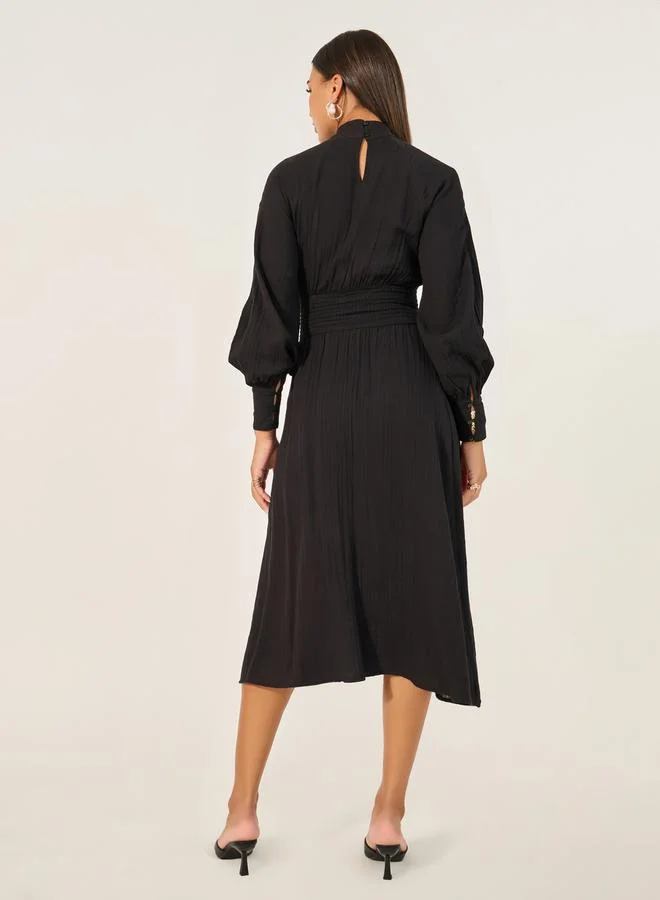 Styli Black Mockneck Dress