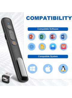 Captaintech Wireless Presenter Remote, Presentation Clicker with Hyperlink u0026 Volume Remote Control PowerPoint Office Presentation Clicker for Keynote/PPT/Mac/PC/Laptop(Battery Included)  - Image 4