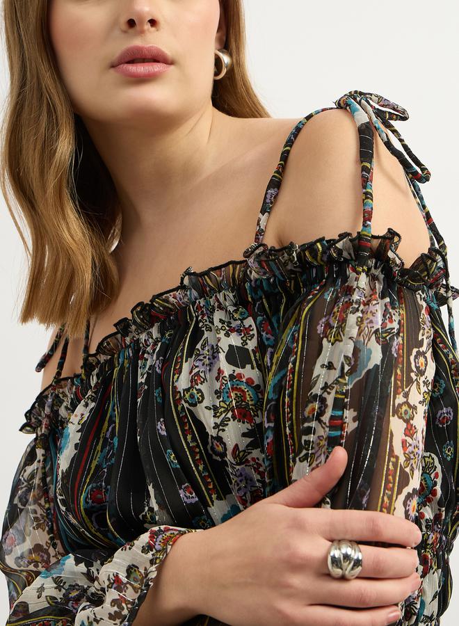 Styli Floral Print Midi Dress - Image 4