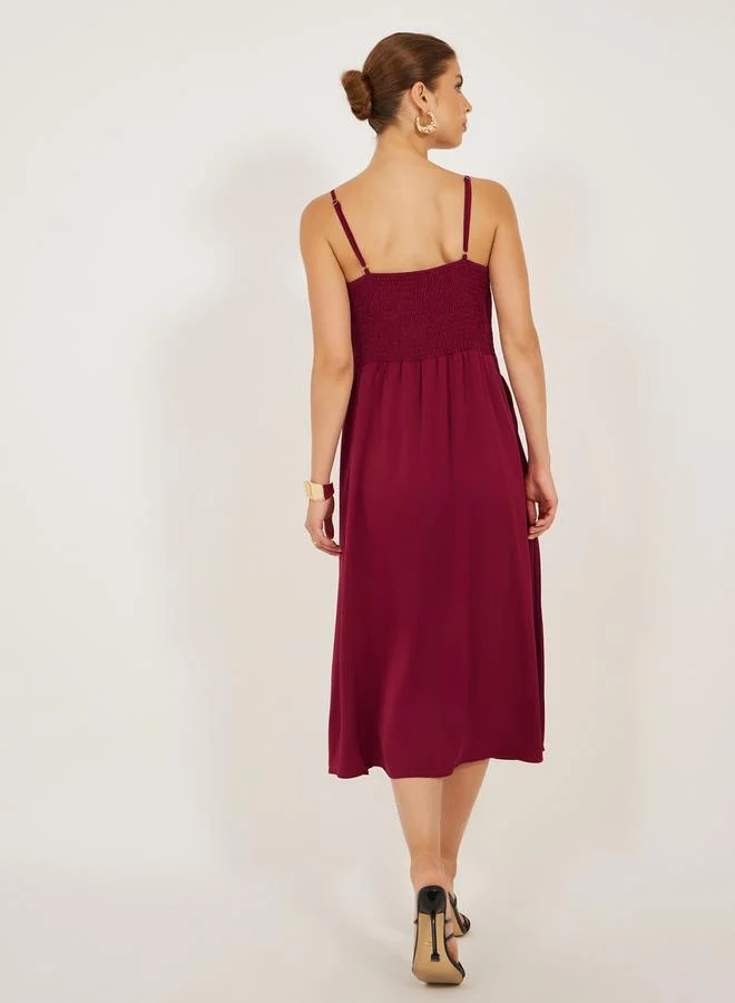 Styli Pleated Panel Dress