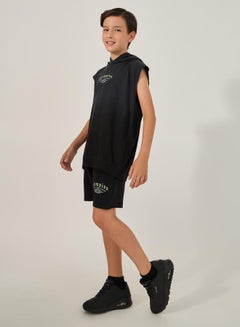 Styli Slogan Print Sleeveless Hooded T-Shirt  - Image 3
