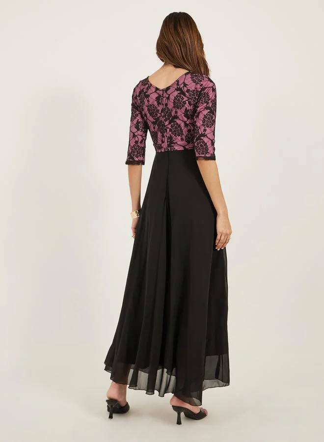 Styli Lace Bodice Maxi Dress