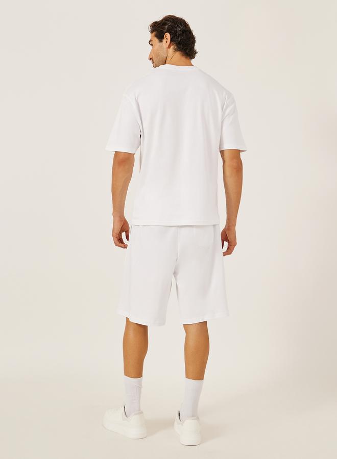 Styli Embroidered Oversized T-Shirt and Shorts Co-Ords  - Image 4