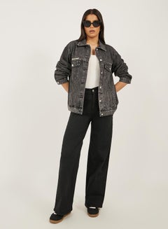 Styli Oversized Acid Wash Denim Jacket  - Image 3