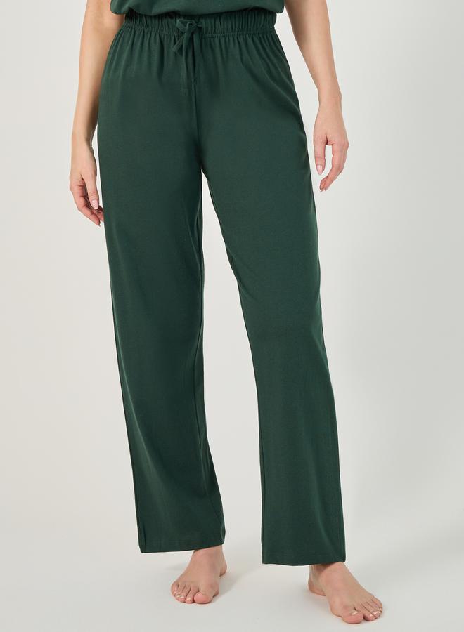 Styli Solid Round Neck T-Shirt and Pyjama Set - Image 5