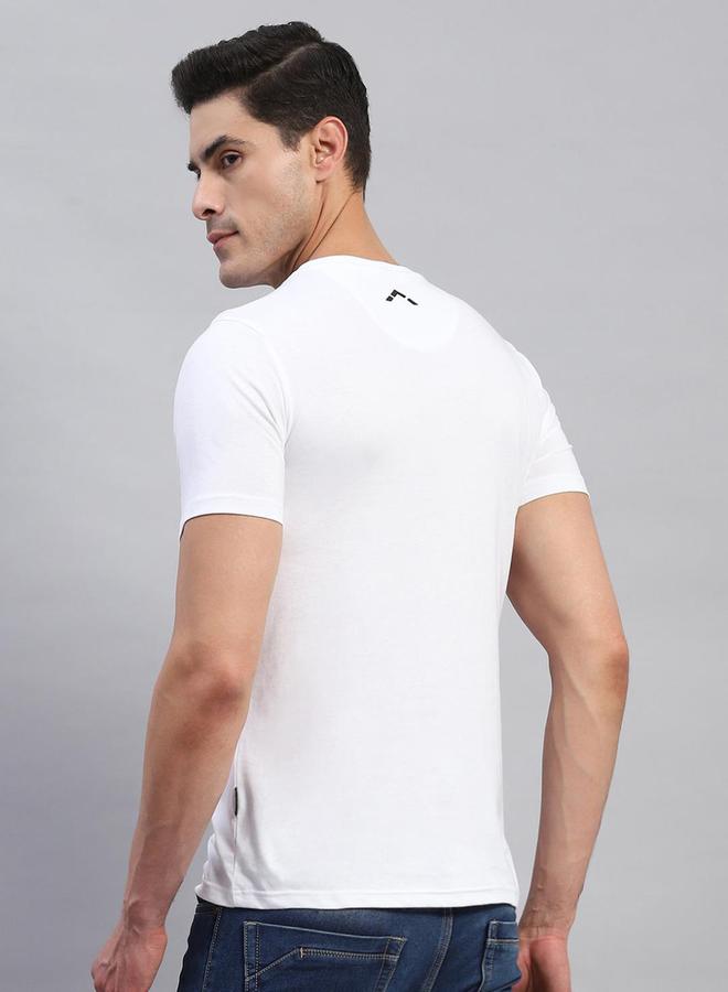 Rock.it Men White Striped Round Neck T Shirt - Image 4