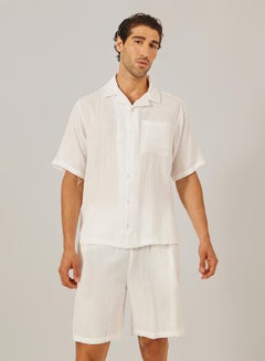 Styli Solid Short Sleeve Relaxed Fit Shirt and Shorts Co-Ords  - Image 2