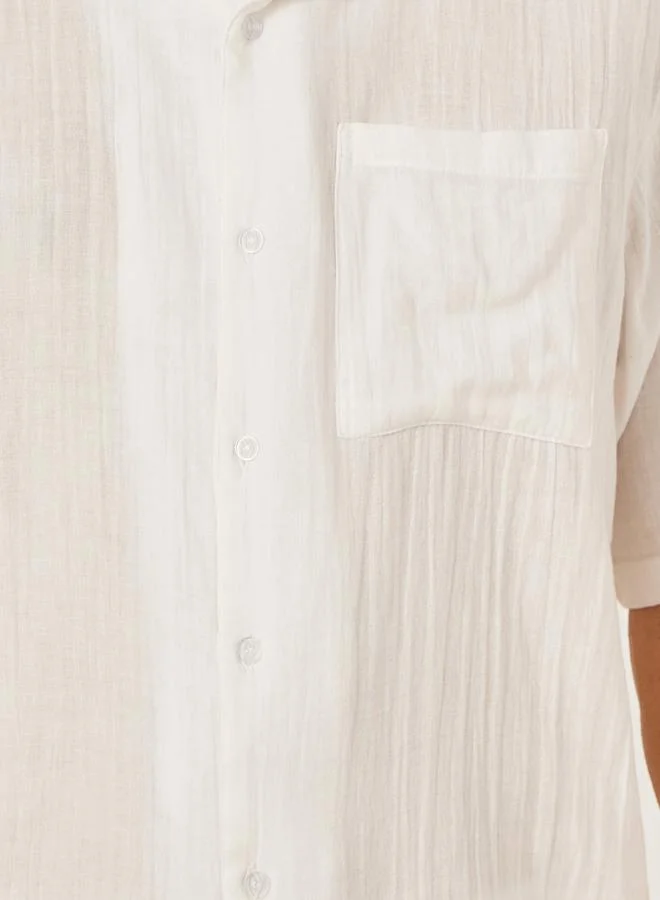 Styli Solid Short Sleeve Relaxed Fit Shirt and Shorts Co-Ords
