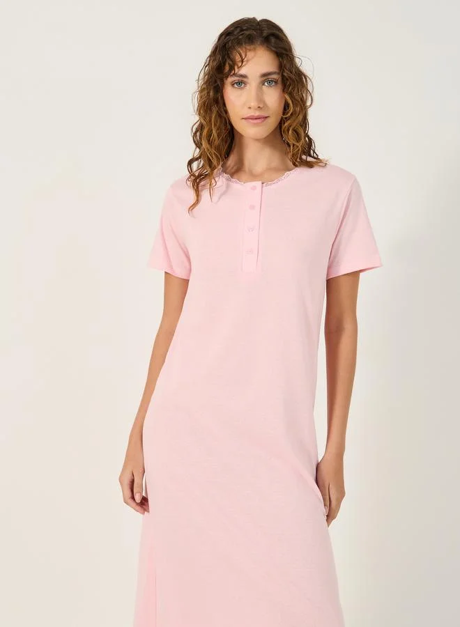 Styli YOKE PLACKET NIGHTDRESS - MIDI