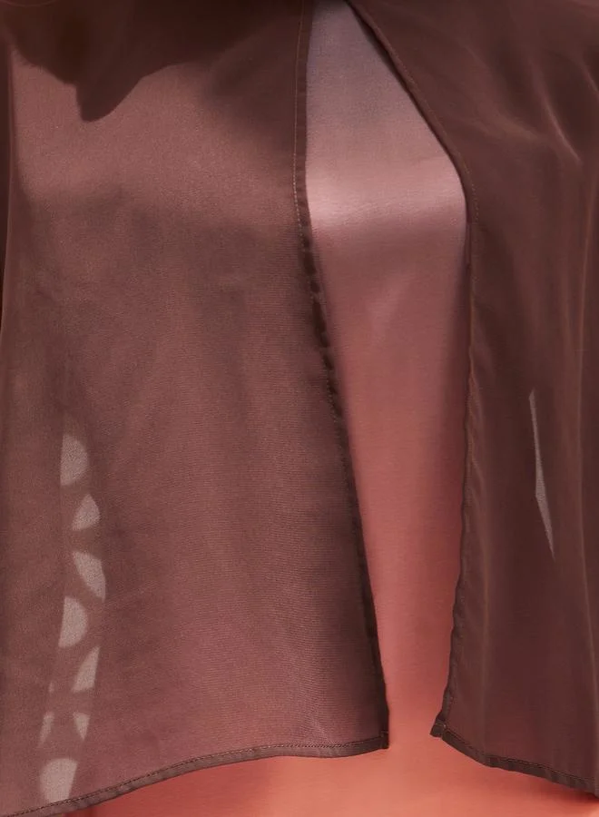 Styli Color Block Cape Sleeve Midi Dress