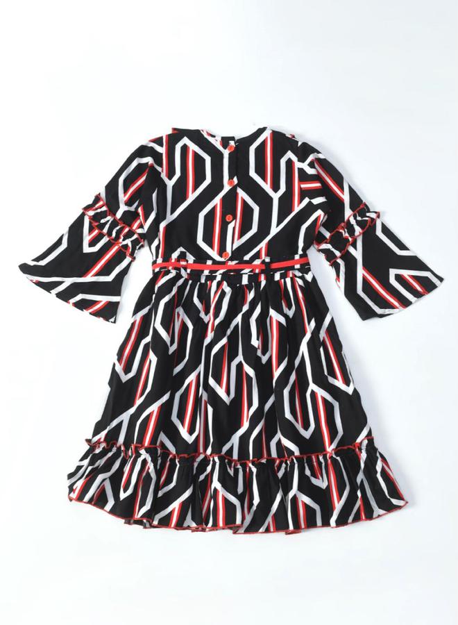 BELLA MODA - All-Over Print Tiered Dress by Styli - Image 1