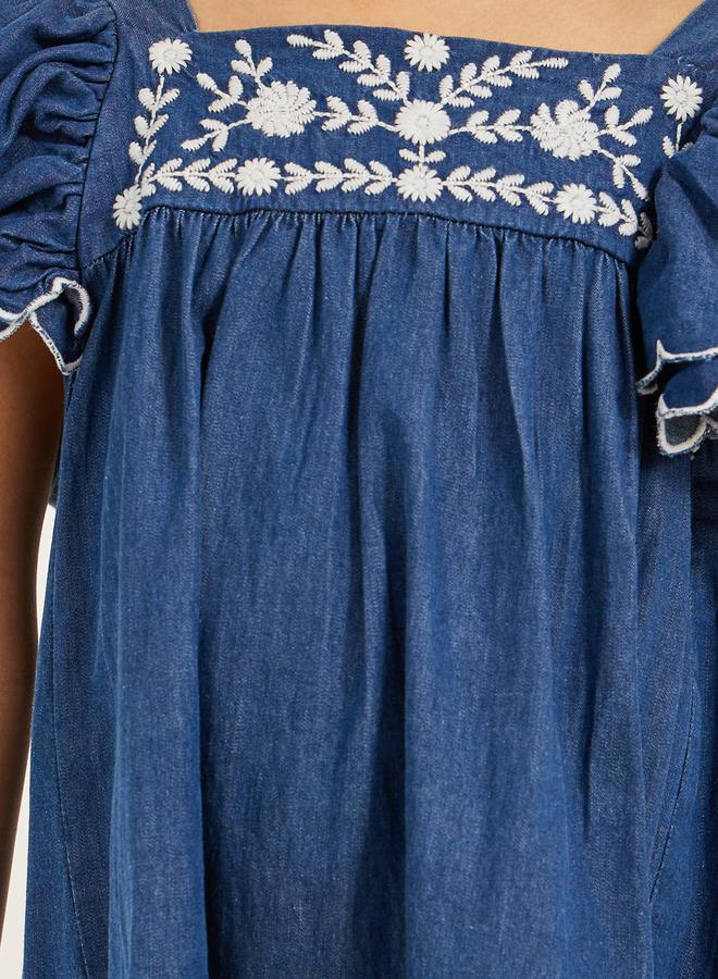 Styli Ruffled Denim Dress - Image 3