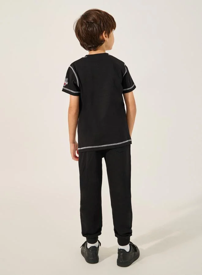 Styli Contrast Stitch Detail T-Shirt and Joggers Co-Ords