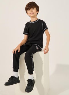 Styli Contrast Stitch Detail T-Shirt and Joggers Co-Ords  - Image 1