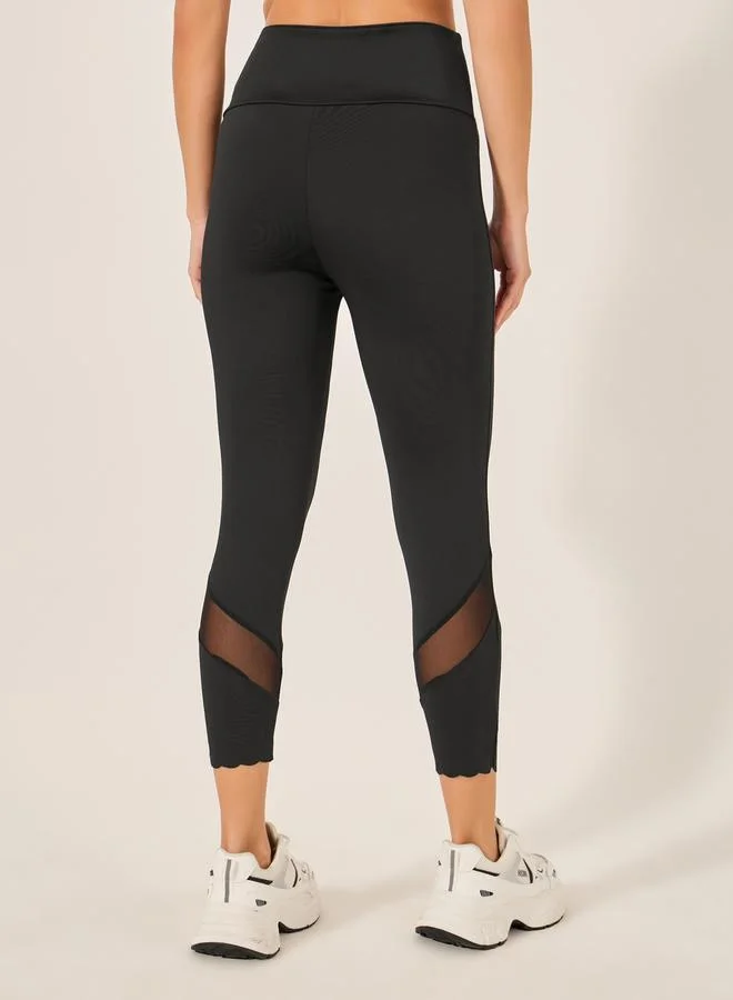 Styli Black Knitted Solid Leggings