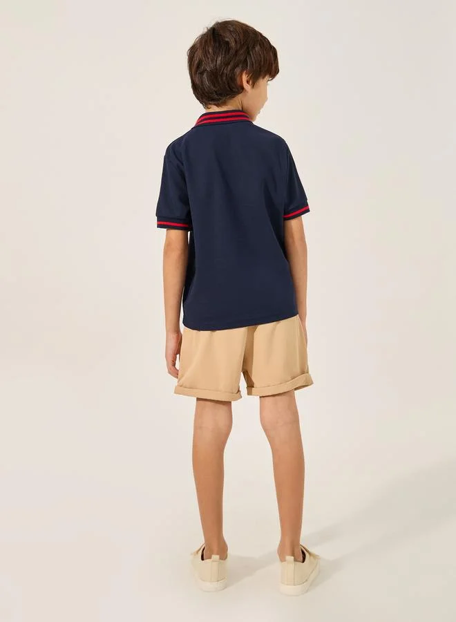 Styli Embroidered Polo T-Shirt and Shorts Set