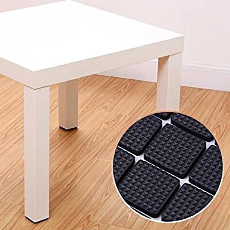 Generic 32 Pcs of Square furniture Silicone Furniture pad, Floor Scratch Protection for Sofa, Office Chair, Pad Noise Insulation Pad Floor 1.8 CM, black color  - Image 5