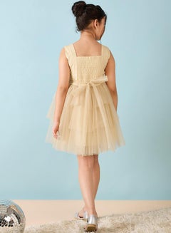 Stylo Bug Embellished Layered A-Line Dress by Styli  - Image 5