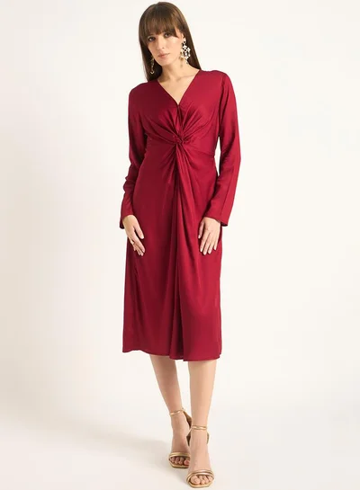 Femmella Twist-Front Midi Dress