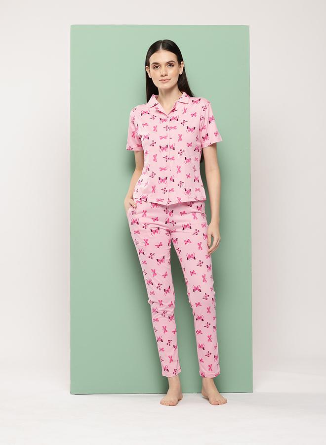 ليدينغ ليدي طقم بيجامة وقميص بطبعة فراشة من ستايلي - Image 1