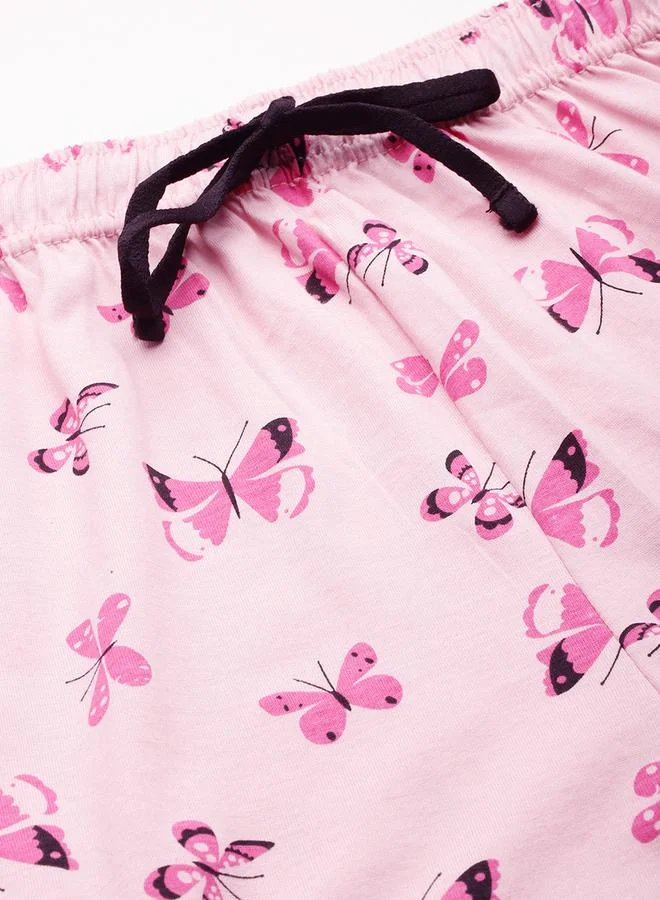 Leading Lady Leading Lady Butterfly Print Cotton Shirt and Pyjama Set