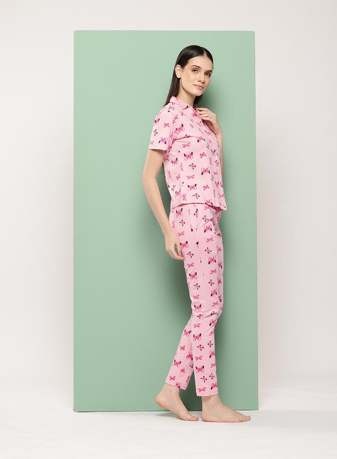 ليدينغ ليدي طقم بيجامة وقميص بطبعة فراشة من ستايلي - Image 4