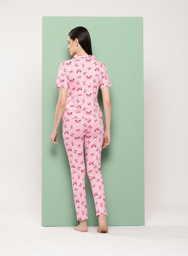 ليدينغ ليدي طقم بيجامة وقميص بطبعة فراشة من ستايلي - Image 5