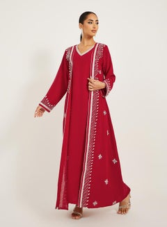 Maxim Creation Embroidered Belted Detail Jalabiya  - Image 5