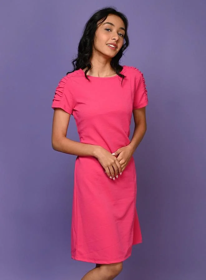 LILPICKS Ruched Sleeve Dress
