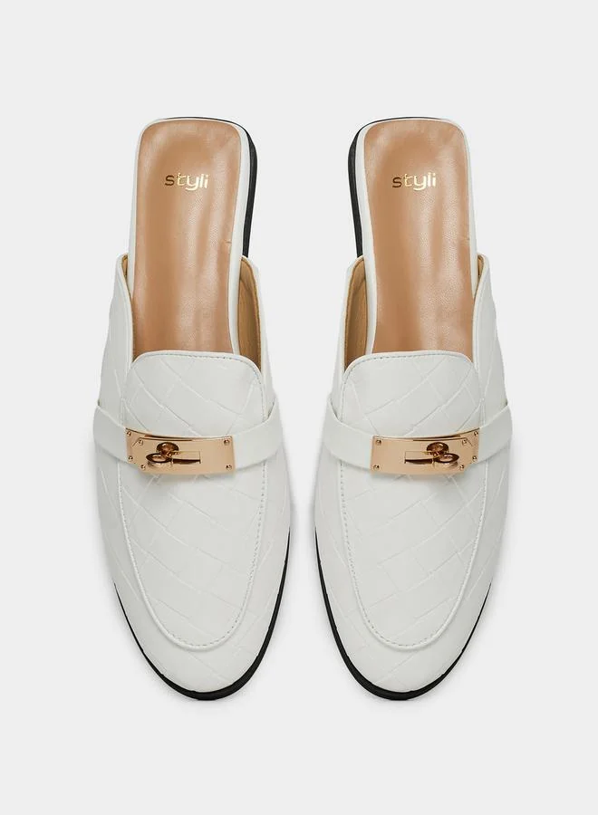 Styli Solid Metallic Clip Slide On Mules