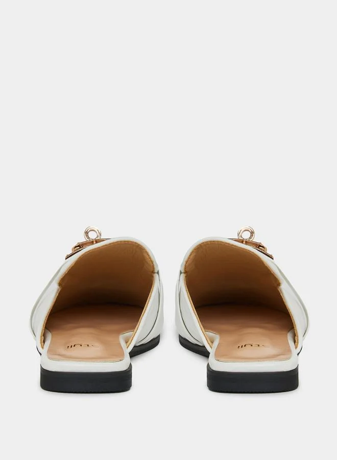 Styli Solid Metallic Clip Slide On Mules