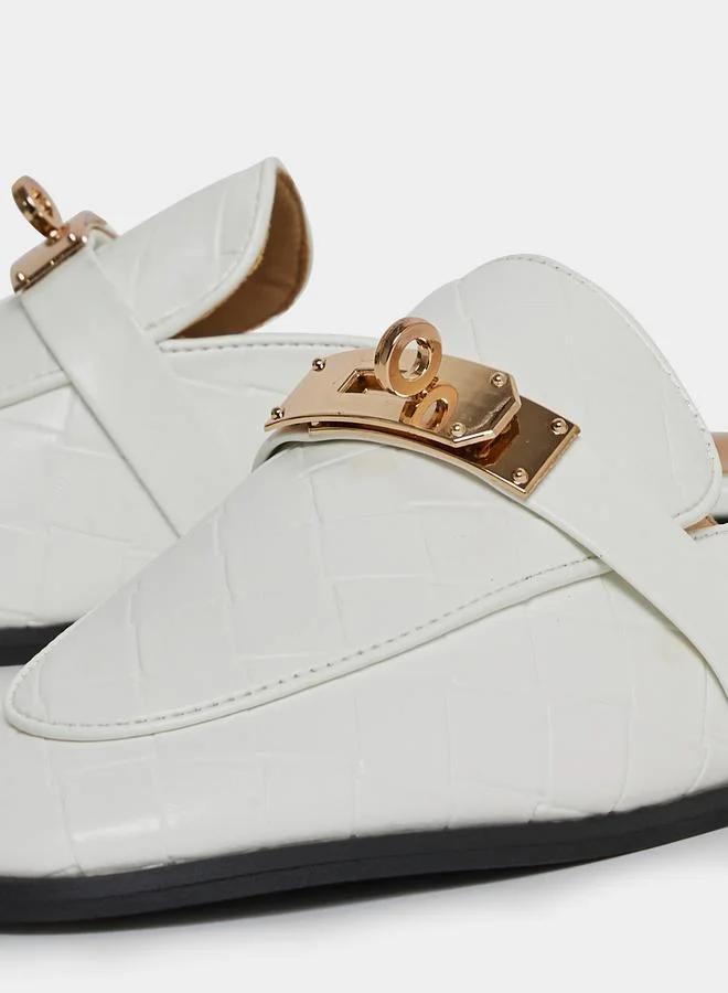 Styli Solid Metallic Clip Slide On Mules