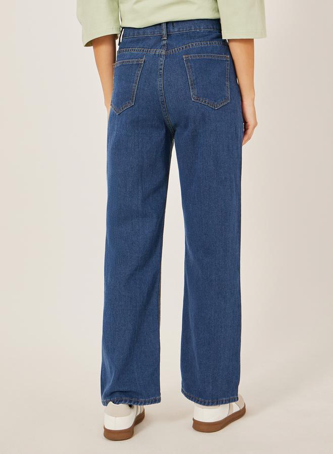 Styli Mid Rise Five-Pocket Straight Fit Jeans  - Image 4