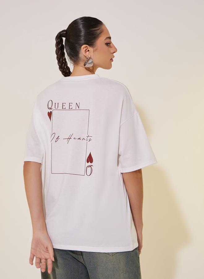 Take Two Graphic Print Round Neck Oversized T-Shirt  - Image 4