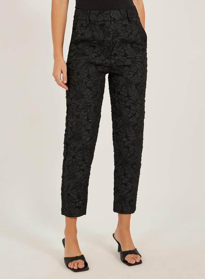 Styli Mid Rise Jacquard Tapered Leg Tailored Pants  - Image 2