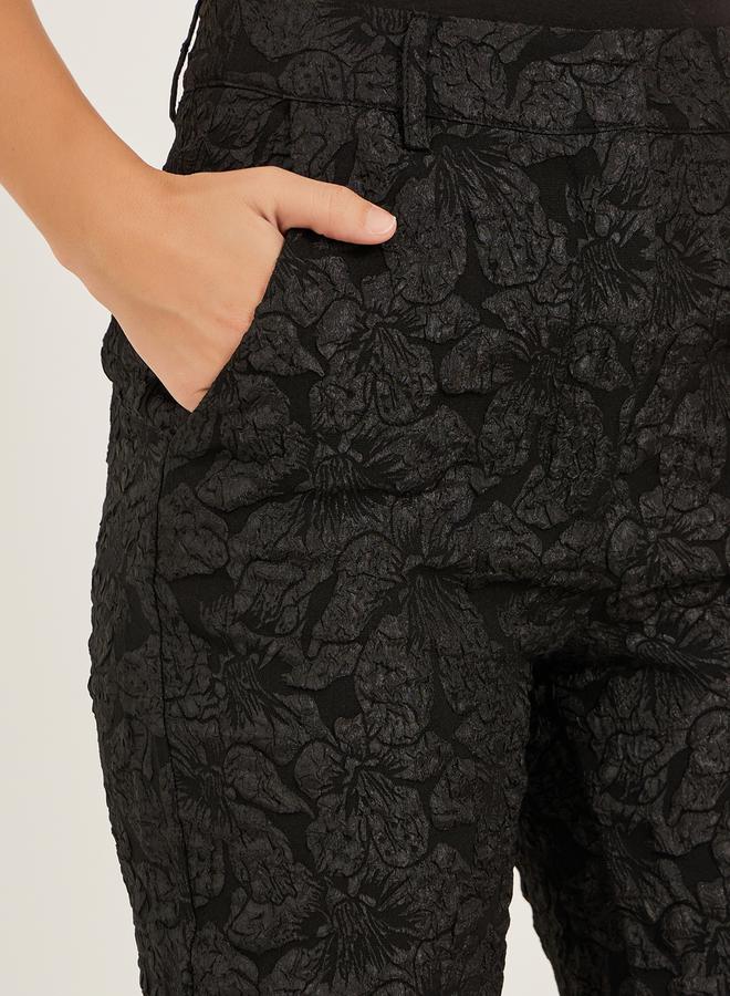 Styli Mid Rise Jacquard Tapered Leg Tailored Pants  - Image 3