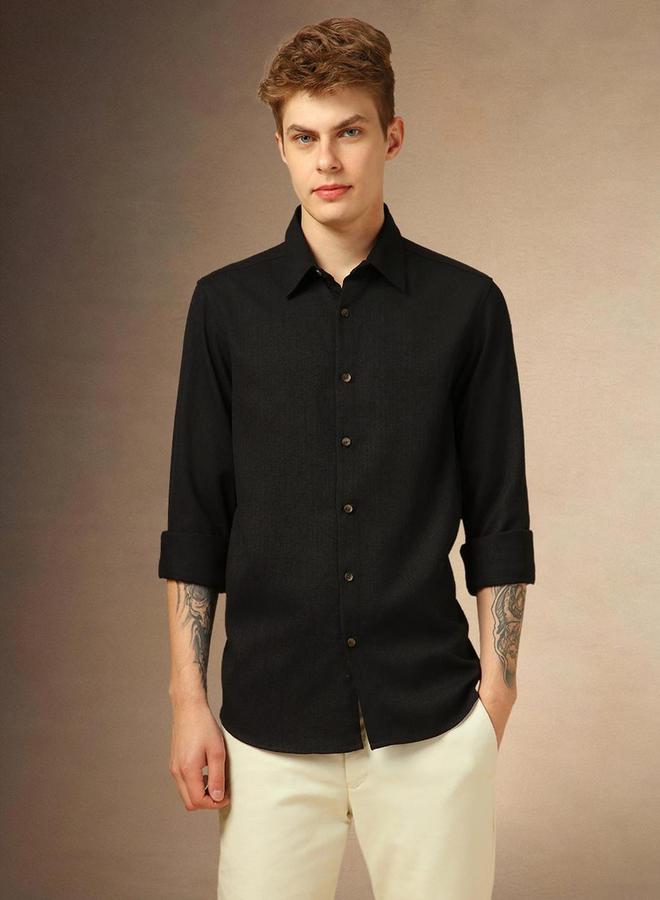 Dennis Lingo Button-Down Collar Plain Casual Shirt by Styli  - Image 1