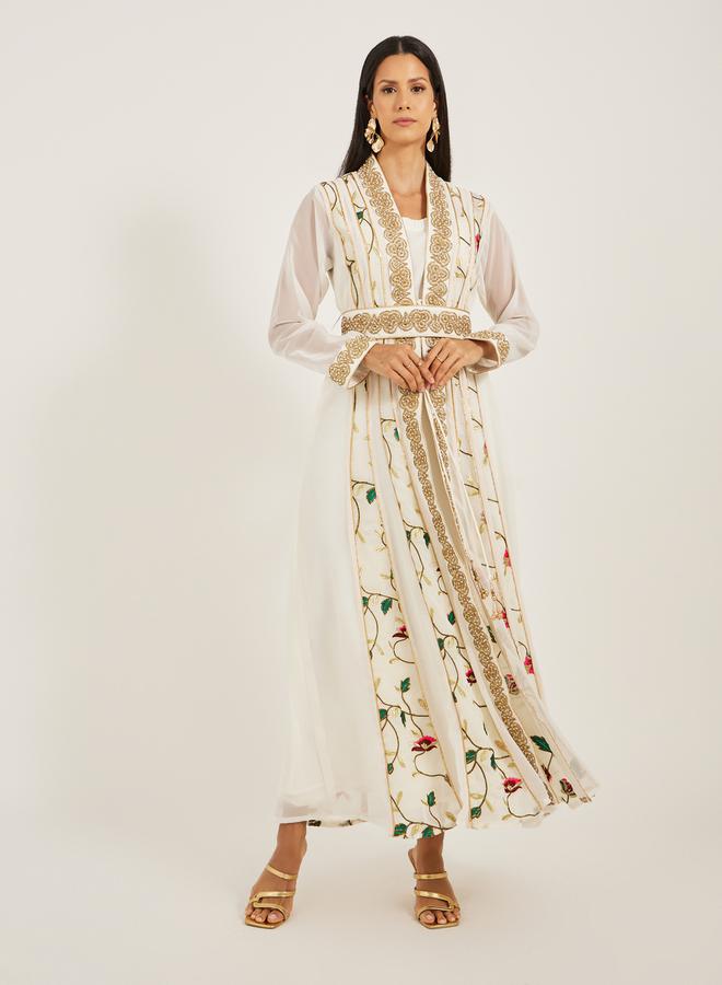 مكسيم كريشن قفطان مطرز بحزام - Image 2