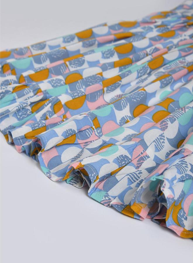 BELLA MODA All-Over Print Round Neck Bow Details Dress by Styli  - Image 4