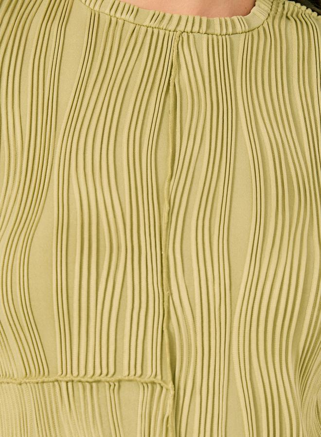 Styli Textured Striped Round Neck T-Shirt - Image 3