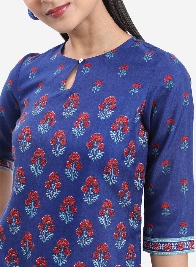 Vishudh Floral Printed Straight Kurta by Styli  - Image 5