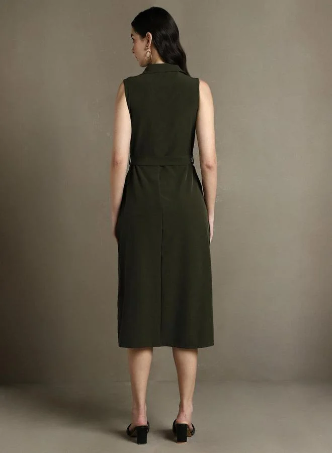 Dennis Lingo Olive Sleeveless Dress