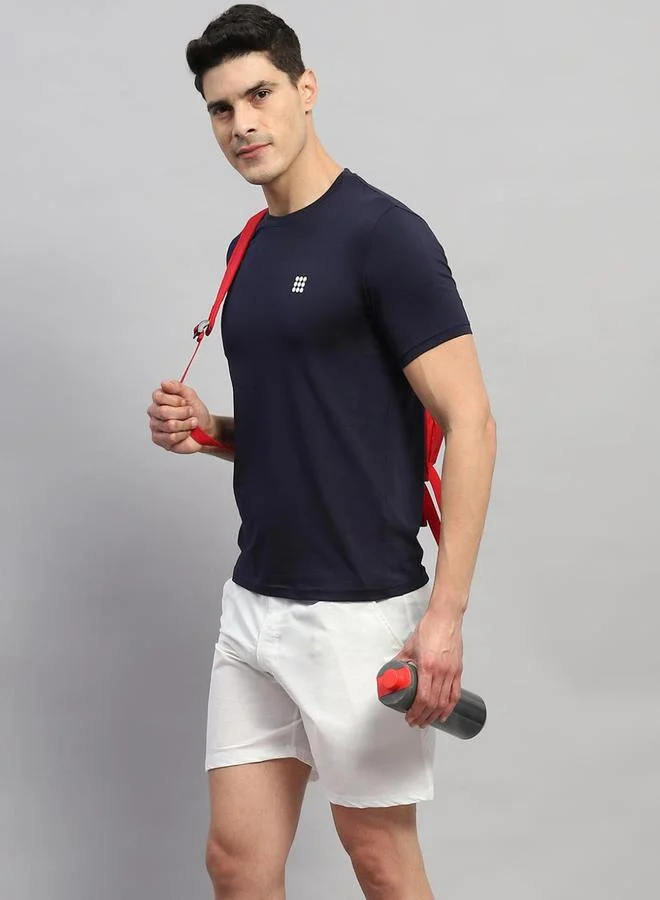Rock.it Rock.it Men Navy Solid Round Neck T-Shirt