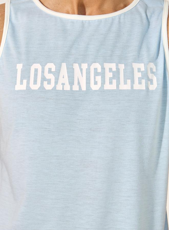 Styli Slogan Print Tank and Shorts Pyjama Set - Image 3