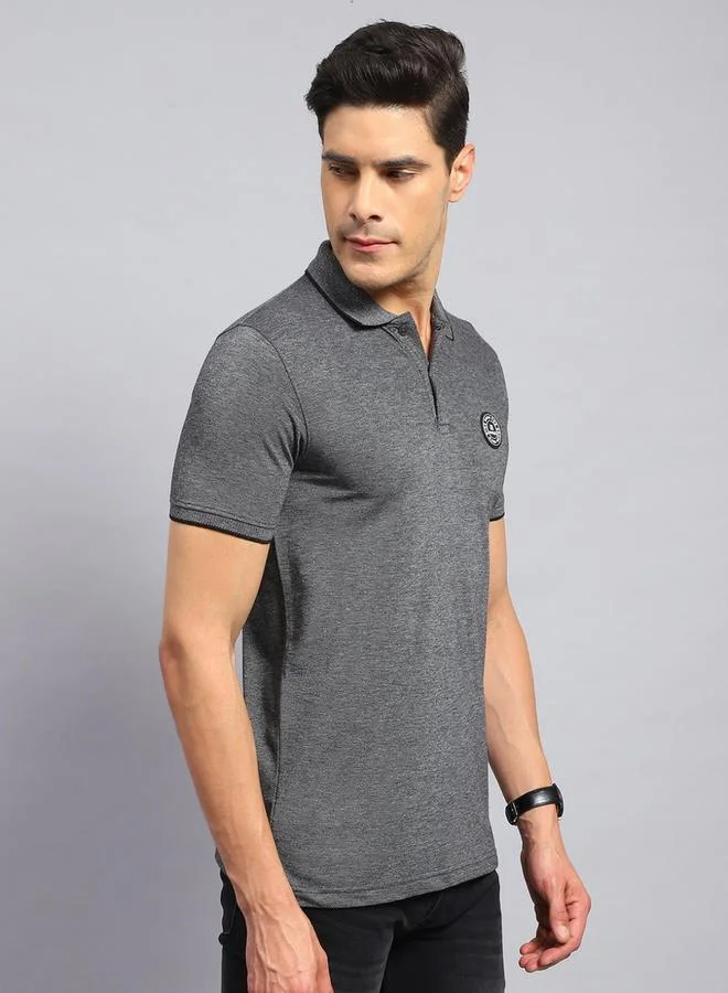 Rock.it Rock.it Men Grey Cotton Blend Polo TShirt