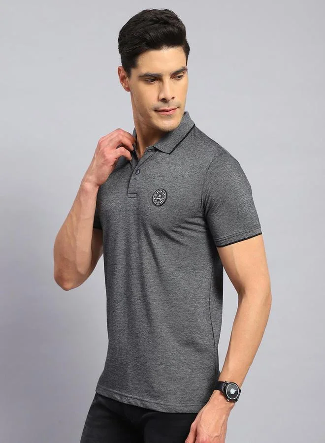 Rock.it Men Grey Cotton Blend Polo TShirt by Styli