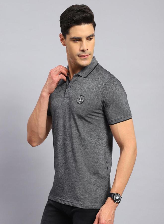 Rock.it Men Grey Cotton Blend Polo TShirt - Image 2